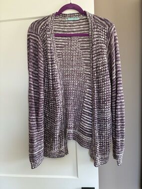 Maurices Purple Marled Open-Front Knit Cardigan